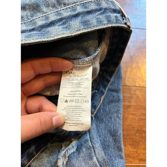 ONE By One Teaspoon Distressed Zipper Ankle Low Rise Trashed Free Bird Jean 26 - Picture 4 of 11